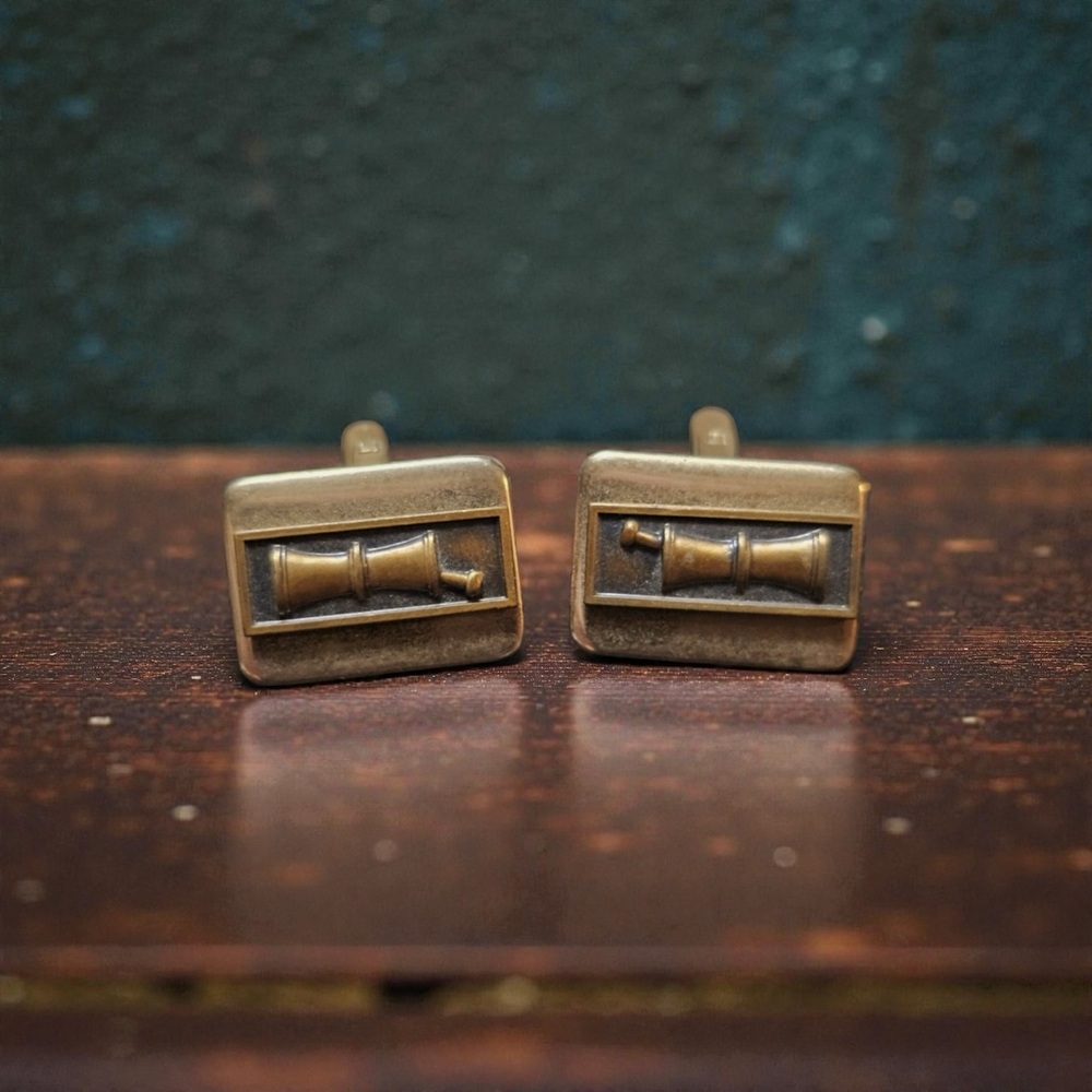 Vintage RX Pharmacist Apothecary Mortar Pestle Cufflinks